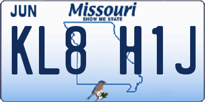 MO license plate KL8H1J