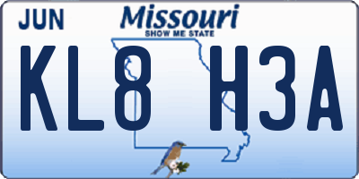 MO license plate KL8H3A