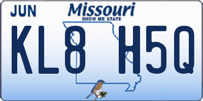 MO license plate KL8H5Q