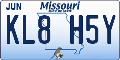 MO license plate KL8H5Y