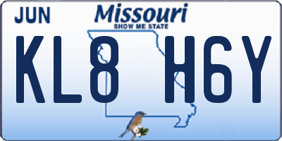 MO license plate KL8H6Y