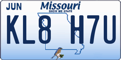 MO license plate KL8H7U