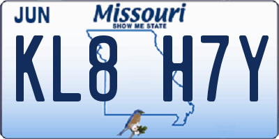 MO license plate KL8H7Y