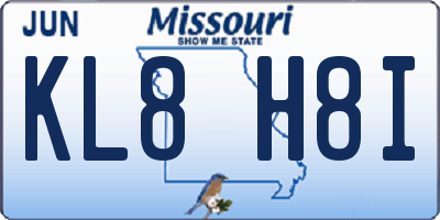 MO license plate KL8H8I