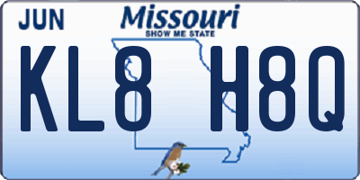 MO license plate KL8H8Q