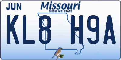 MO license plate KL8H9A