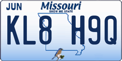MO license plate KL8H9Q