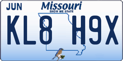 MO license plate KL8H9X