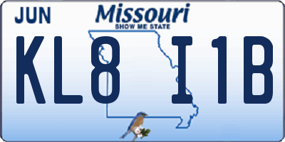 MO license plate KL8I1B