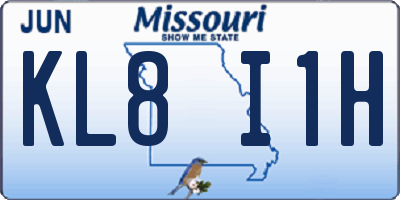MO license plate KL8I1H