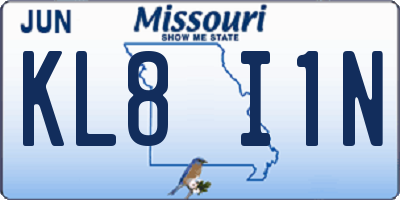 MO license plate KL8I1N