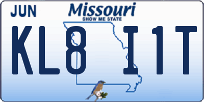 MO license plate KL8I1T