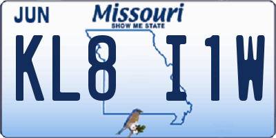 MO license plate KL8I1W