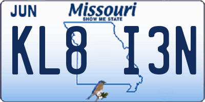 MO license plate KL8I3N