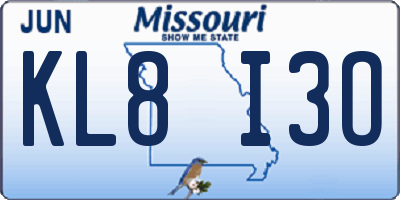 MO license plate KL8I3O