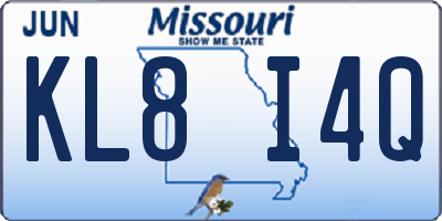 MO license plate KL8I4Q