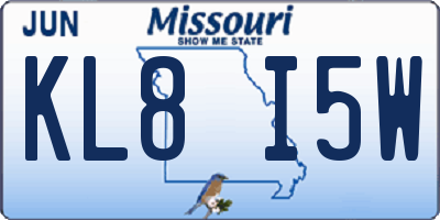 MO license plate KL8I5W