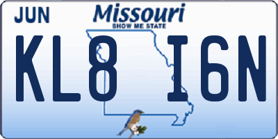 MO license plate KL8I6N