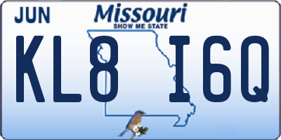 MO license plate KL8I6Q