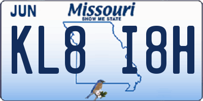 MO license plate KL8I8H