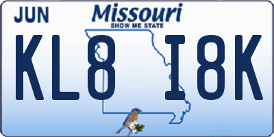 MO license plate KL8I8K