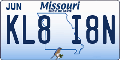 MO license plate KL8I8N