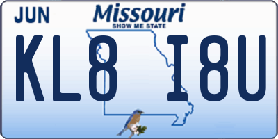 MO license plate KL8I8U