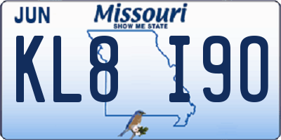 MO license plate KL8I9O