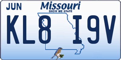 MO license plate KL8I9V