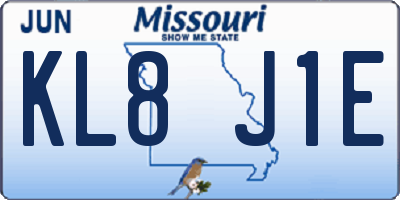 MO license plate KL8J1E