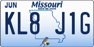 MO license plate KL8J1G