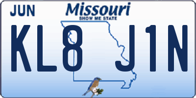 MO license plate KL8J1N