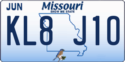 MO license plate KL8J1O