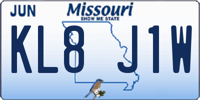 MO license plate KL8J1W