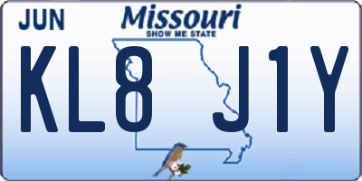 MO license plate KL8J1Y