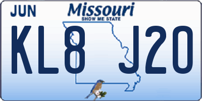 MO license plate KL8J2O