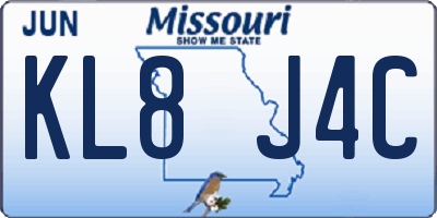 MO license plate KL8J4C