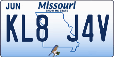 MO license plate KL8J4V