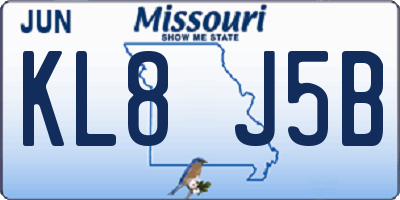 MO license plate KL8J5B