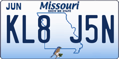 MO license plate KL8J5N