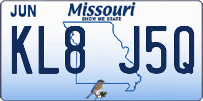 MO license plate KL8J5Q