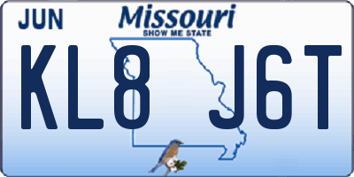 MO license plate KL8J6T