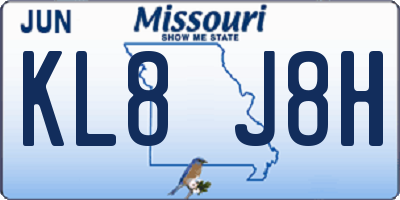 MO license plate KL8J8H