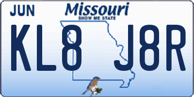 MO license plate KL8J8R