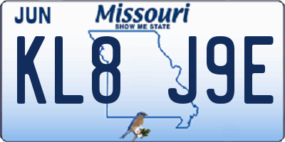 MO license plate KL8J9E
