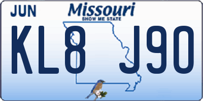 MO license plate KL8J9O