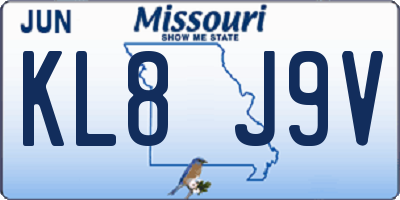 MO license plate KL8J9V