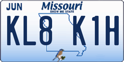 MO license plate KL8K1H