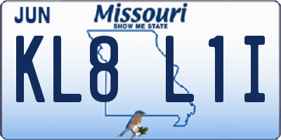 MO license plate KL8L1I