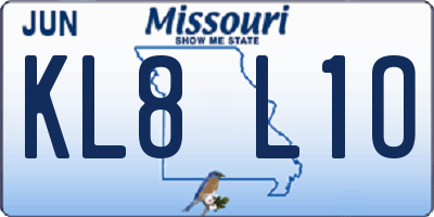 MO license plate KL8L1O
